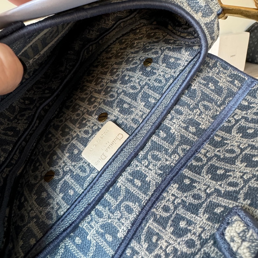 Dior Oblique Jacquard Saddle Bag Blue - Picture 11 of 12